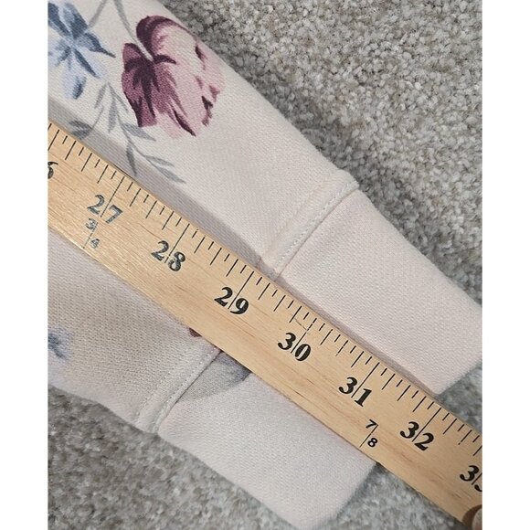 OOAK Upcycled Reworked Sweatshirt PEACE Vtg Doily Floral Appliques Boyfriend M - Picture 10 of 16